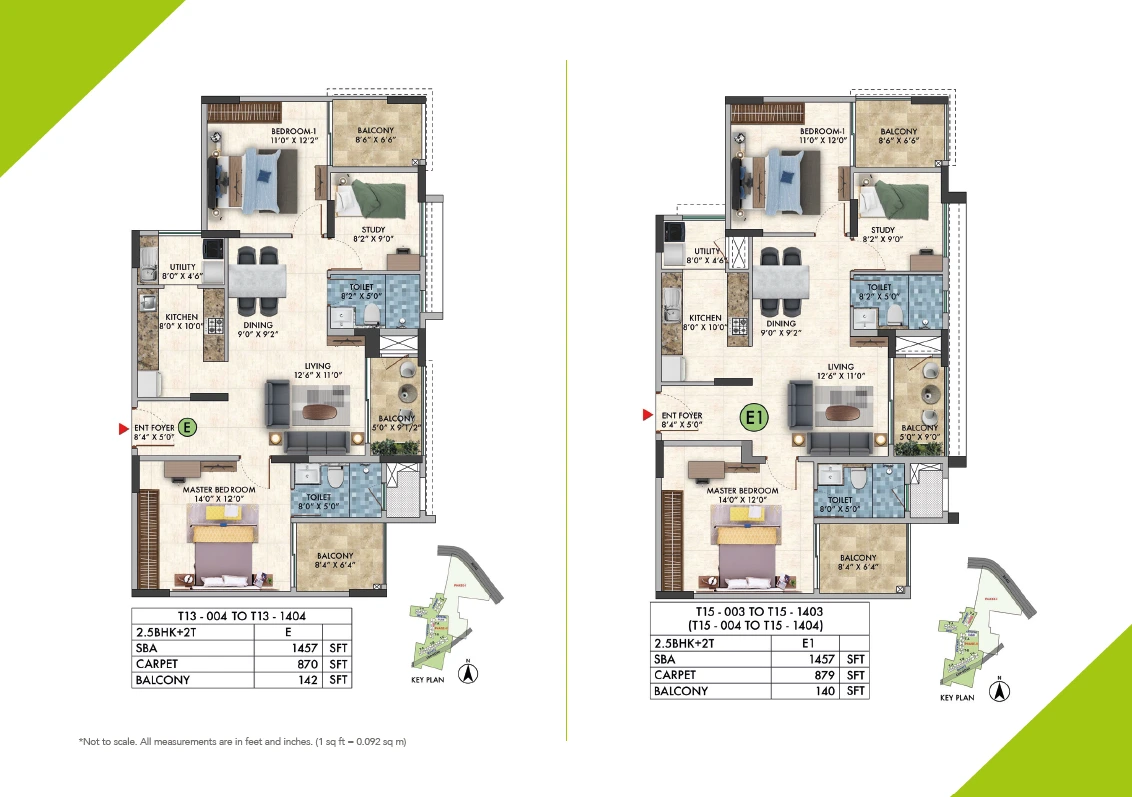 Sattva Park Cubix 2.5 BHK Floor Plan