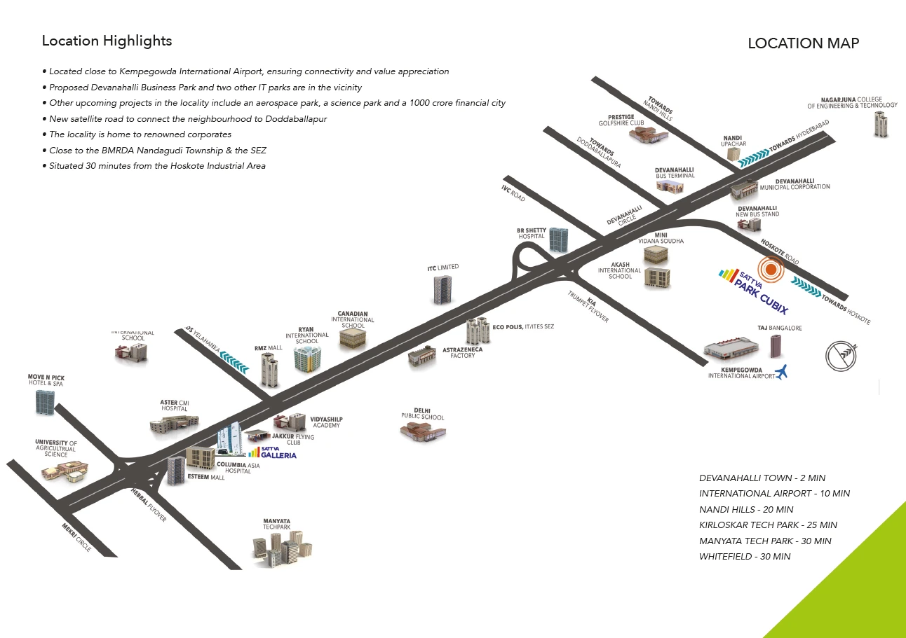 Sattva Park Cubix Location Advantage Map